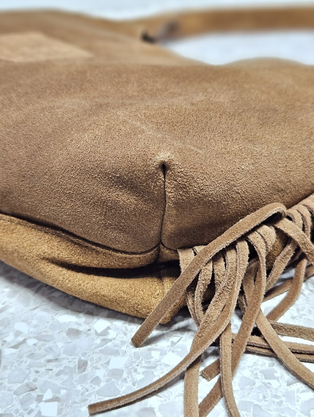 Haute Hippie Fringe Suede Hobo Bag Brown Western Cowgirl Chic Shoulder Bag - Picture 7 of 10